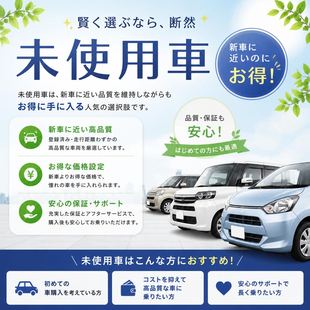未使用車のメリット