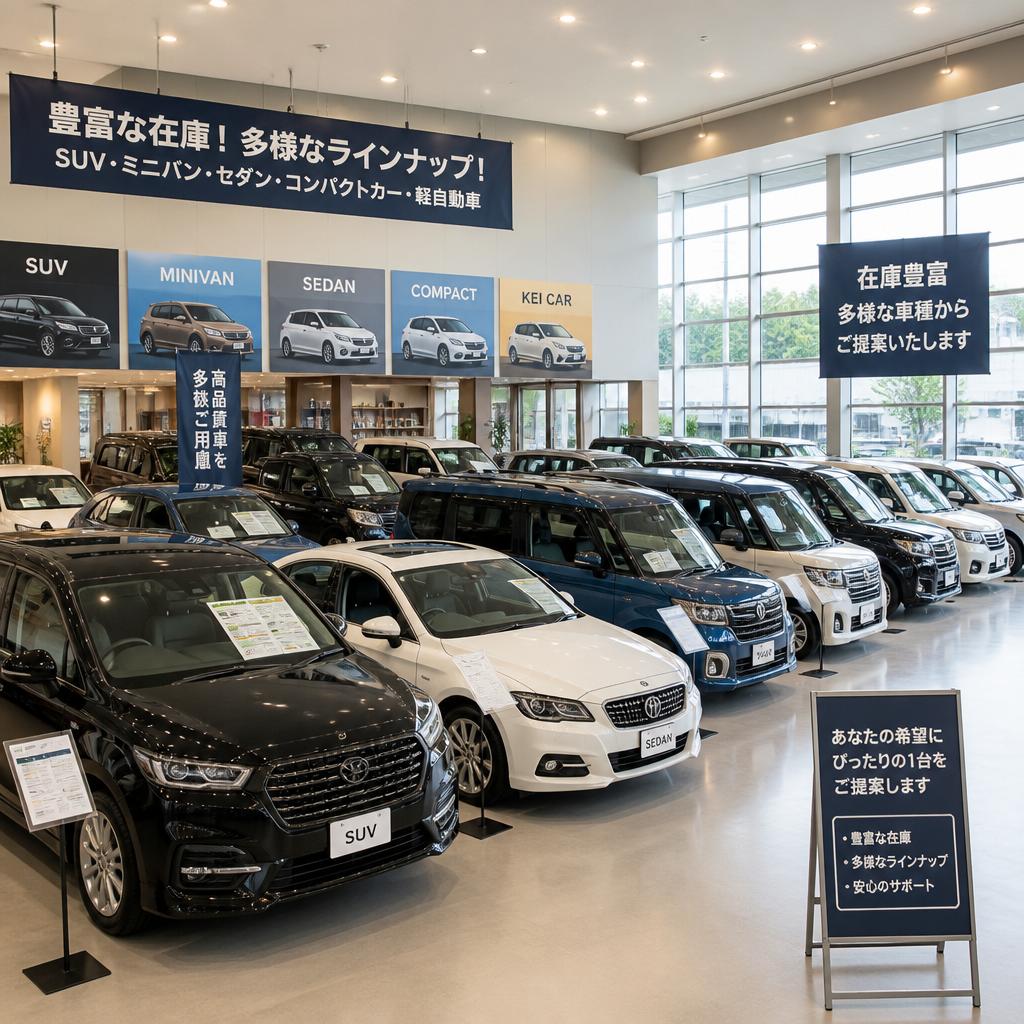 取り扱う車種と在庫状況